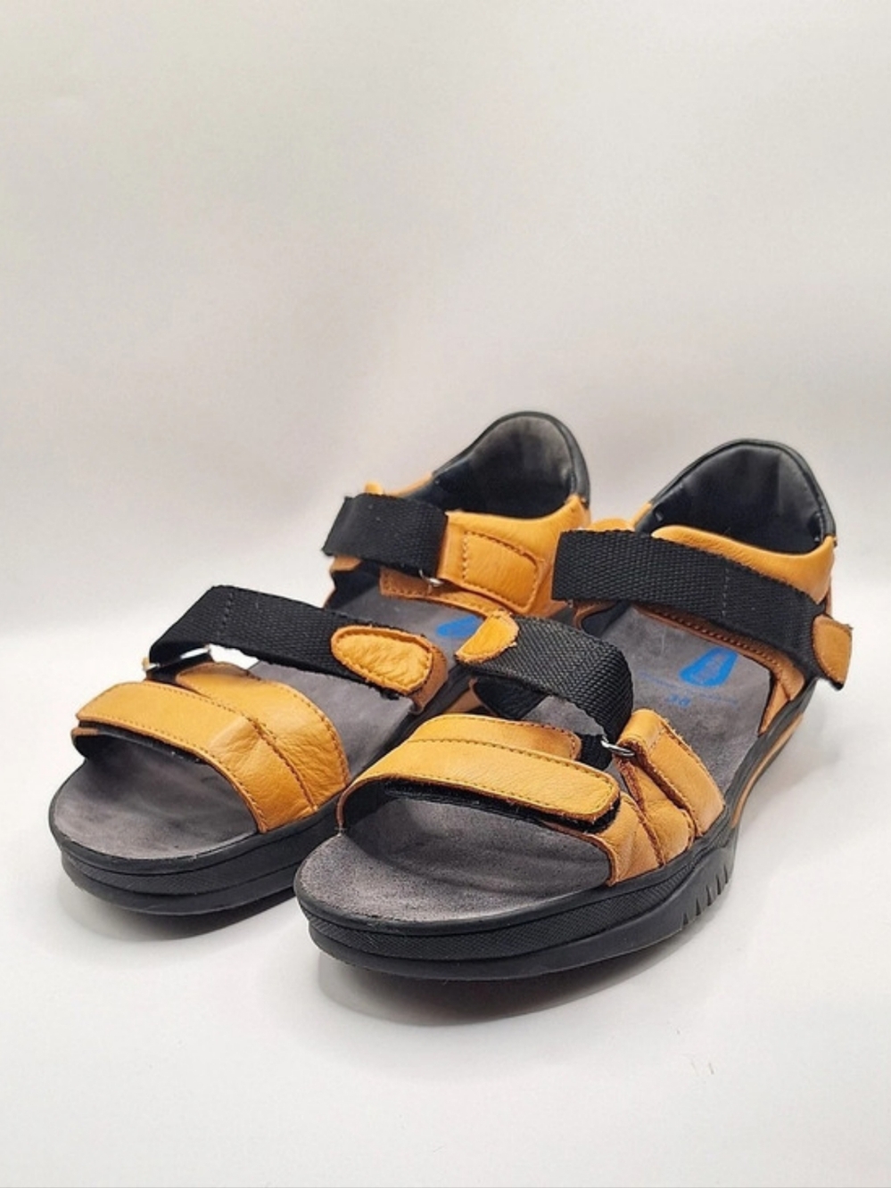 Wolky Women Leather Sandals Orange & Black Size EU 38- US 7-7.5